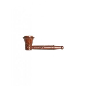 Rosewood Indian 'S' carved Pipe 90mm