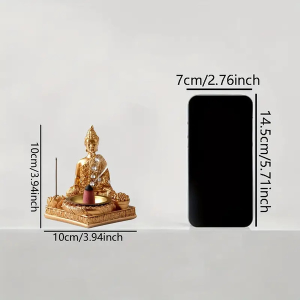 Keramično držalo za kadila Gold Buddha - slika 2