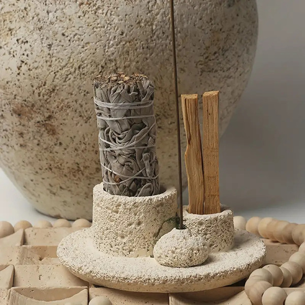 Keramično držalo za kadila Cream