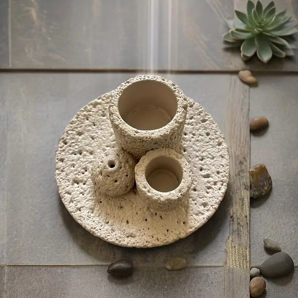 Keramično držalo za kadila Cream - slika 2