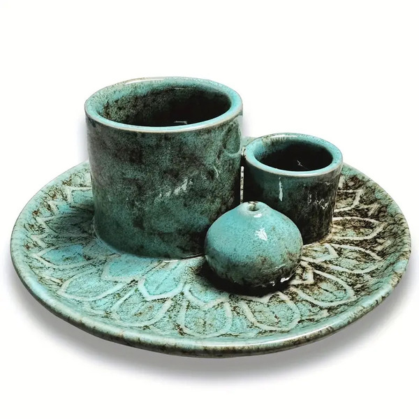 Keramično držalo za kadila Turquoise