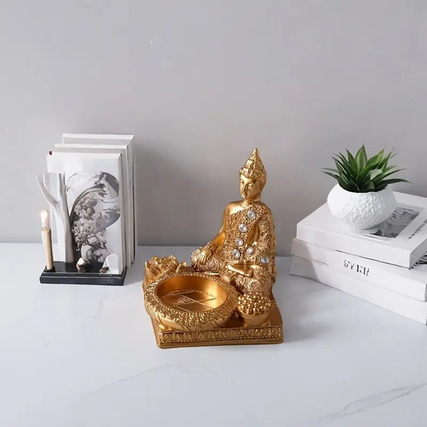 Keramično držalo za kadila Gold Buddha - slika 3