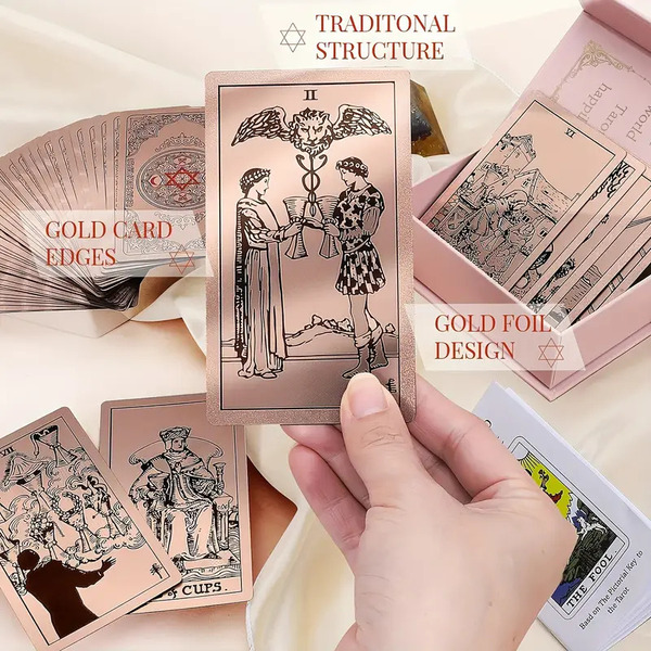 TAROT Gold foil ‘The Fool’ Pink Box - slika 2