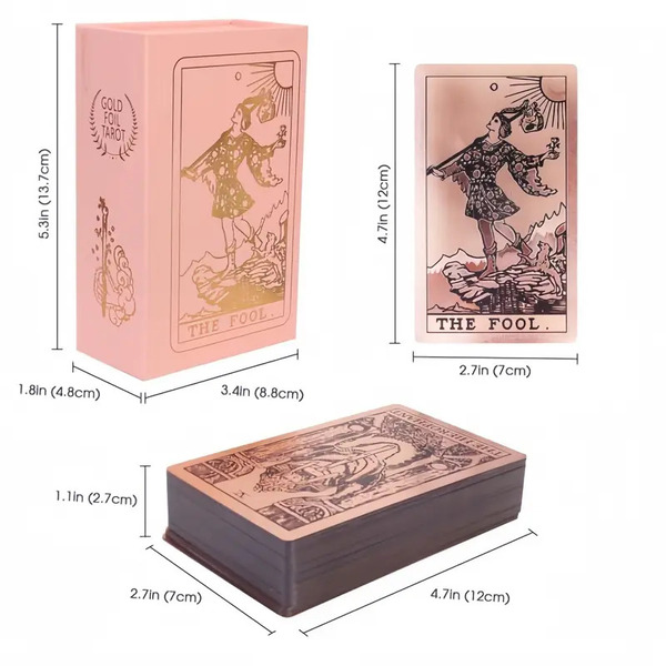 TAROT Gold foil ‘The Fool’ Pink Box - slika 6
