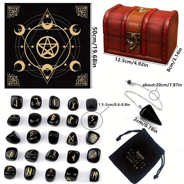 RUNE Obsidian Stone Set