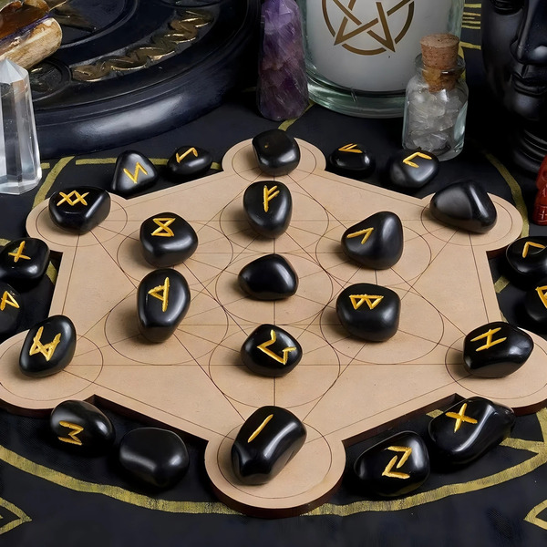 RUNE Obsidian Stone Set - slika 2