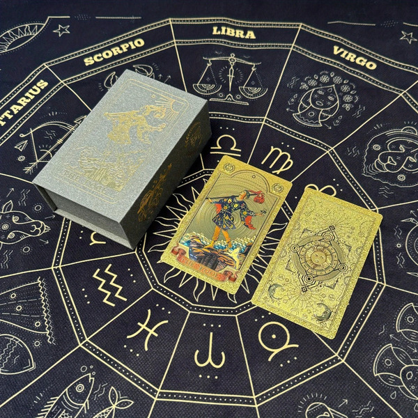 TAROT Gold foil 'The Fool' Grey Box - slika 2