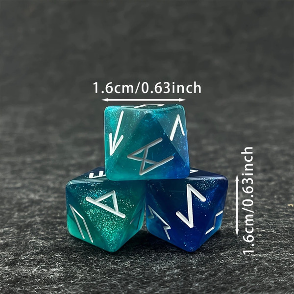 Runske kocke / Blue turquoise - slika 2