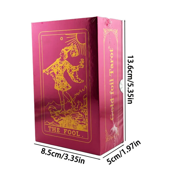TAROT Gold foil ‘The Fool’ Red (Fucsia) Box - slika 6