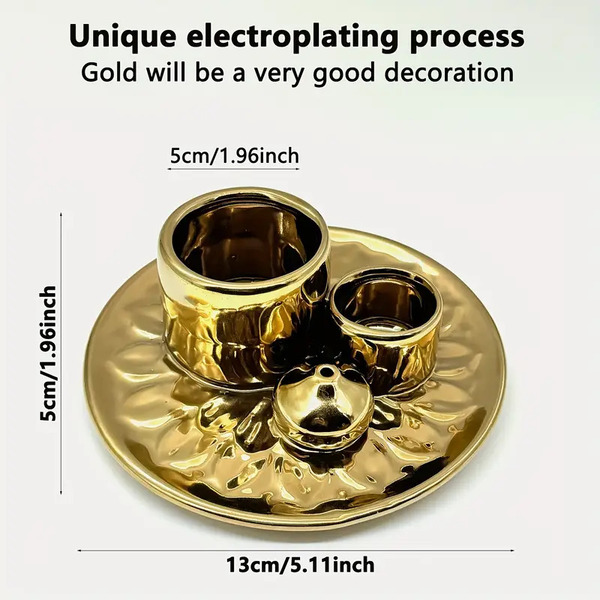 Keramično držalo za kadila Gold / Zlat - slika 3