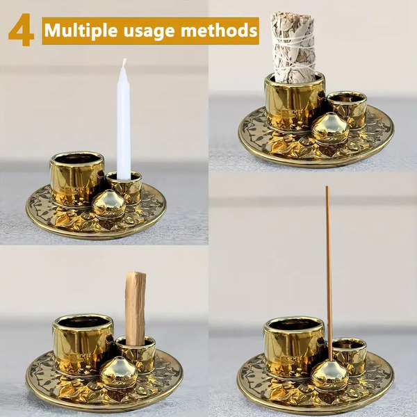 Keramično držalo za kadila Gold / Zlat - slika 4