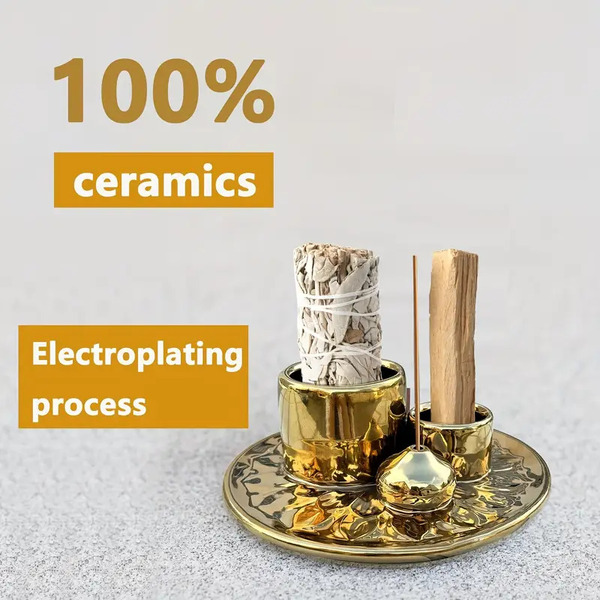 Keramično držalo za kadila Gold / Zlat - slika 2