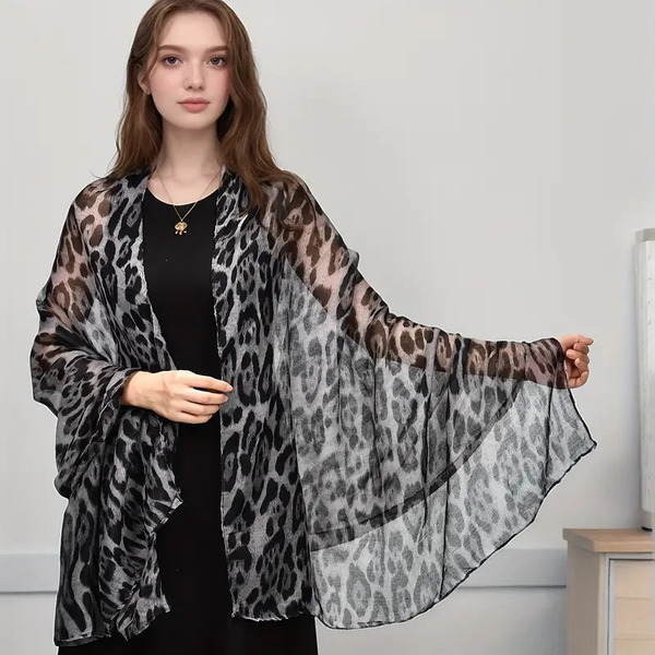 Ruta / Šal Leopard #2 Grey Scarf - slika 2