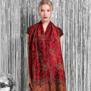 Alternative view of Ruta / Šal Parsley Red Ruby Scarf