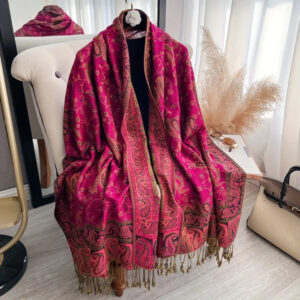 Alternative view of Ruta / Šal Parsley Fuchsia Red Scarf