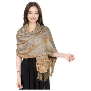 Alternative view of Ruta / Šal Parsley Khaki Grey Scarf