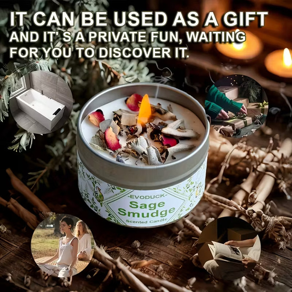 Sveča Sage#1 Beli Žajbelj za čistost - slika 3