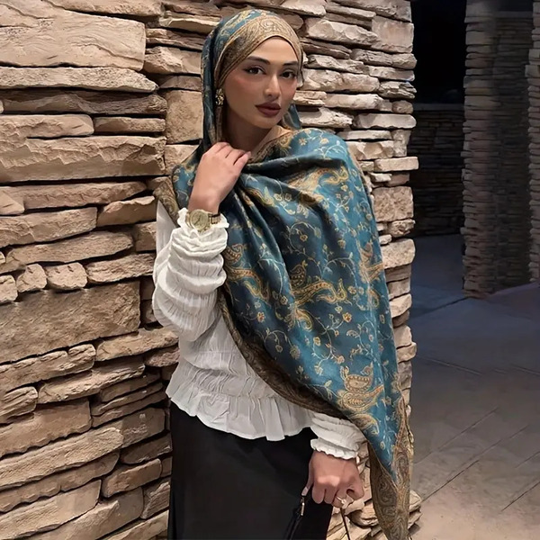 Ruta / Šal Parsley Turquoise Gold Scarf - slika 9