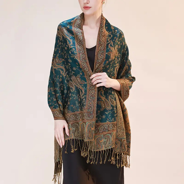 Ruta / Šal Parsley Turquoise Gold Scarf - slika 5