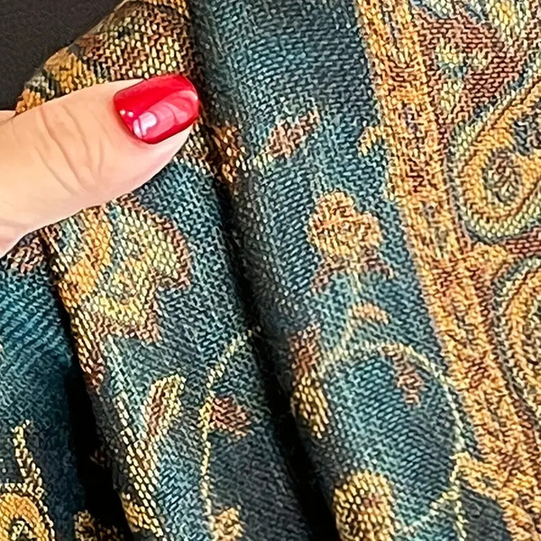 Ruta / Šal Parsley Turquoise Gold Scarf - slika 7