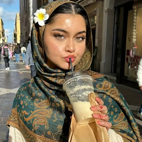 Ruta / Šal Parsley Turquoise Gold Scarf - slika 2