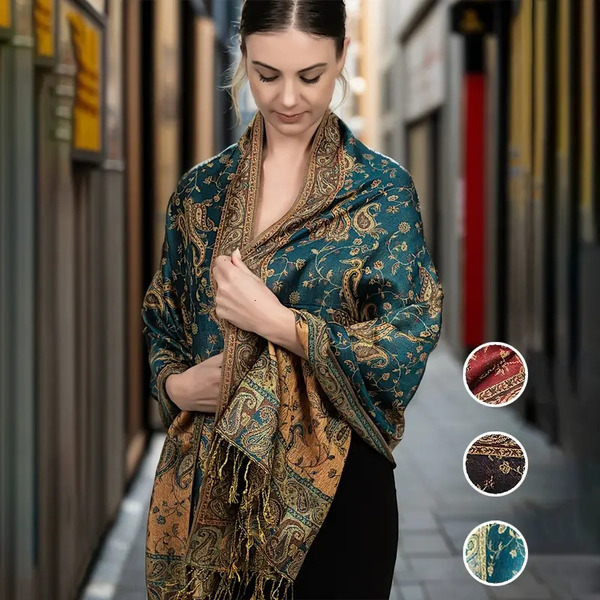 Ruta / Šal Parsley Turquoise Gold Scarf - slika 3