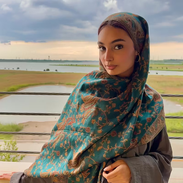 Ruta / Šal Parsley Turquoise Gold Scarf - slika 6