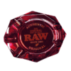 Raw Ruby Red Octagon Glass Ashtray / Pepelnik